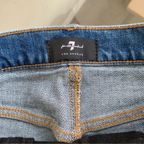 7 FOR ALL MANKIND DENIM JEAN MINI SKIRT